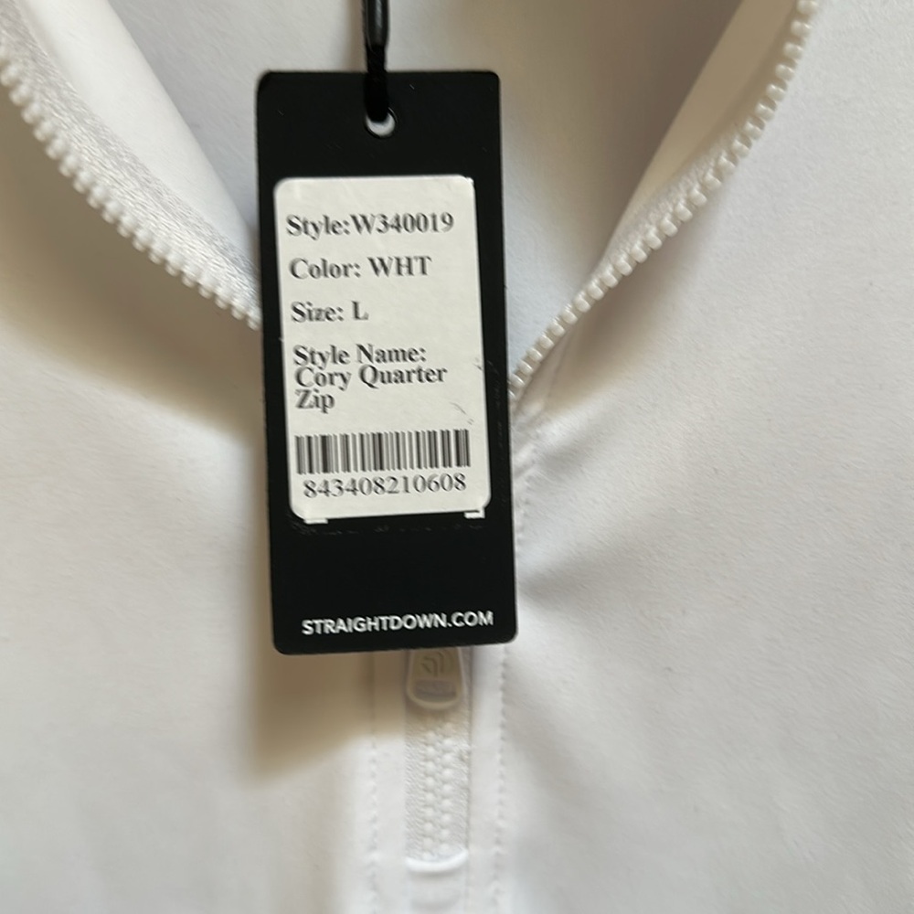 NWT Straight Down White Quarter-Zip Pullover - Picture 7 of 9